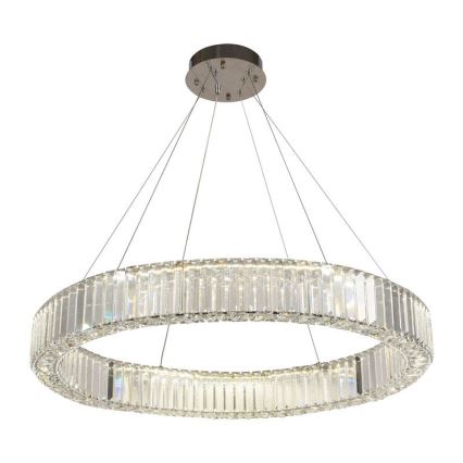 LED Stmievateľný krištáľový luster na lanku LED/50W/230V 3000-6500K lesklý chróm + diaľkové ovládanie