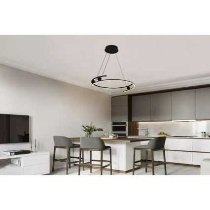 LED Stmievateľný luster na lanku LED/50W/230V 3000-6500K pr. 60 cm + diaľkové ovládanie