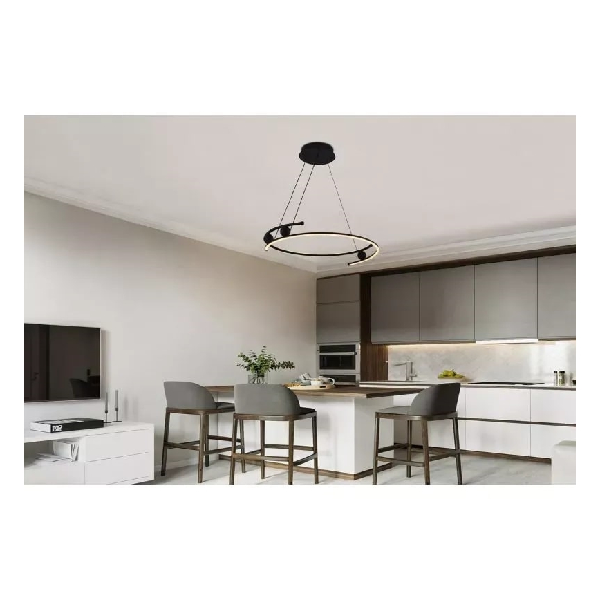 LED Stmievateľný luster na lanku LED/50W/230V 3000-6500K pr. 60 cm + diaľkové ovládanie