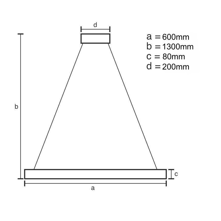 LED Stmievateľný luster na lanku LED/50W/230V 3000-6500K pr. 60 cm + diaľkové ovládanie