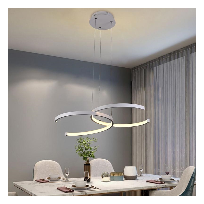 LED Stmievateľný luster na lanku LED/50W/230V 3000-6500K + diaľkové ovládanie