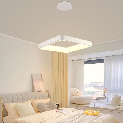 LED Stmievateľný luster na lanku LED/55W/230V 3000-6500K biela + diaľkové ovládanie