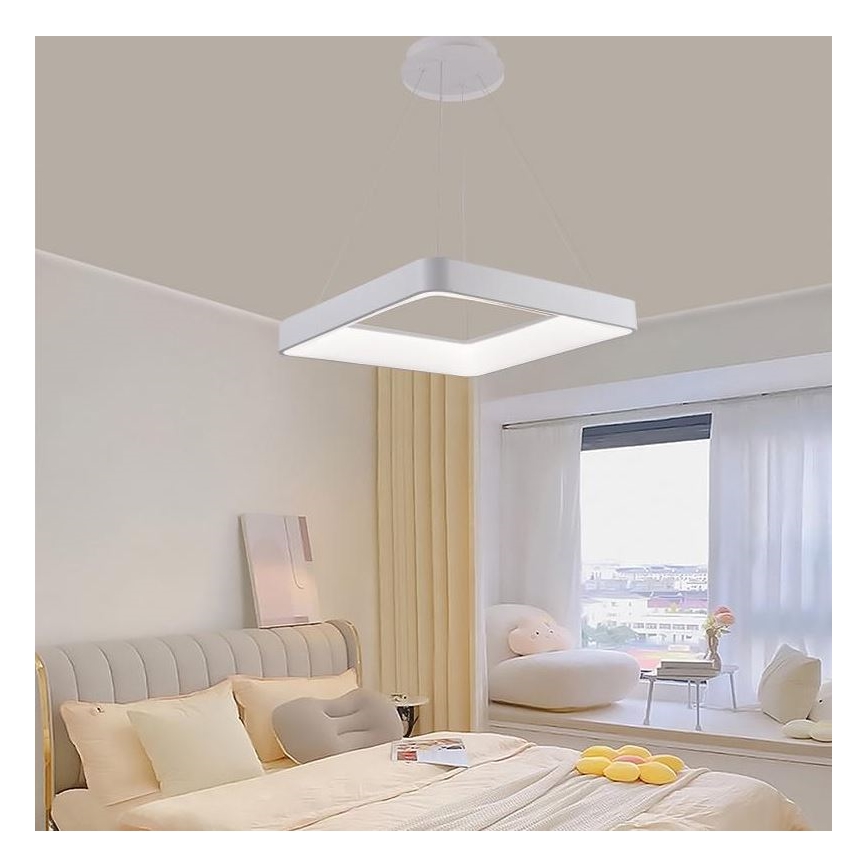 LED Stmievateľný luster na lanku LED/55W/230V 3000-6500K biela + diaľkové ovládanie
