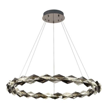 LED Stmievateľný krištáľový luster na lanku LED/55W/230V 3000-6500K lesklý chróm + diaľkové ovládanie