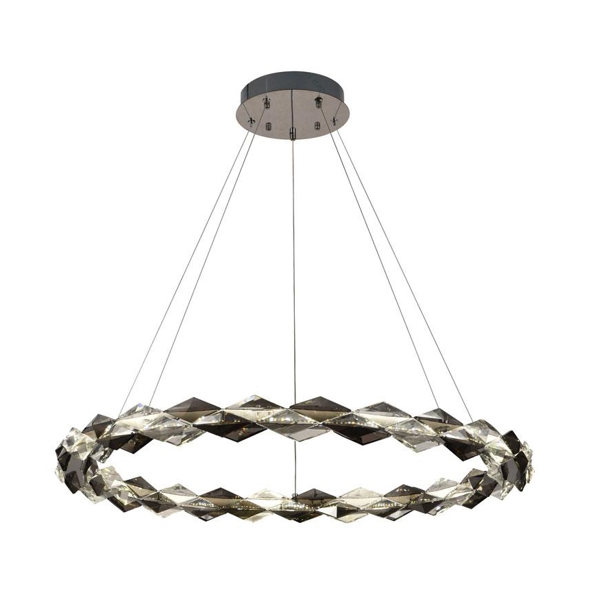 LED Stmievateľný krištáľový luster na lanku LED/55W/230V 3000-6500K lesklý chróm + diaľkové ovládanie