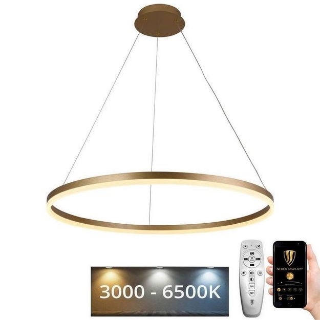 LED Stmievateľný luster na lanku LED/55W/230V 3000-6500K + diaľkové ovládanie