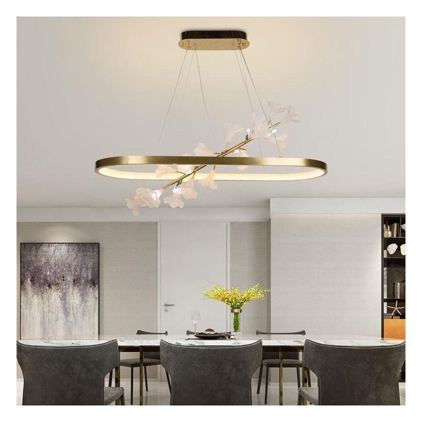 LED Stmievateľný luster na lanku LED/55W/230V 3000-6500K + diaľkové ovládanie