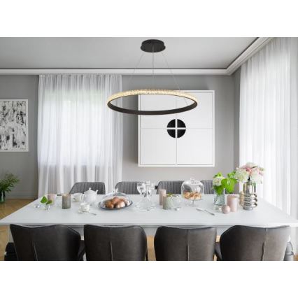 LED Stmievateľný luster na lanku LED/55W/230V 3000-6500K + diaľkové ovládanie