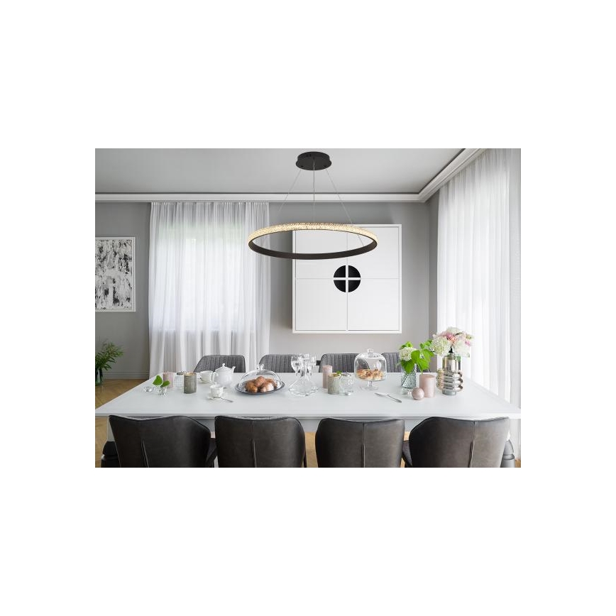 LED Stmievateľný luster na lanku LED/55W/230V 3000-6500K + diaľkové ovládanie