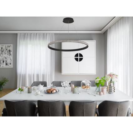 LED Stmievateľný luster na lanku LED/55W/230V 3000-6500K + diaľkové ovládanie