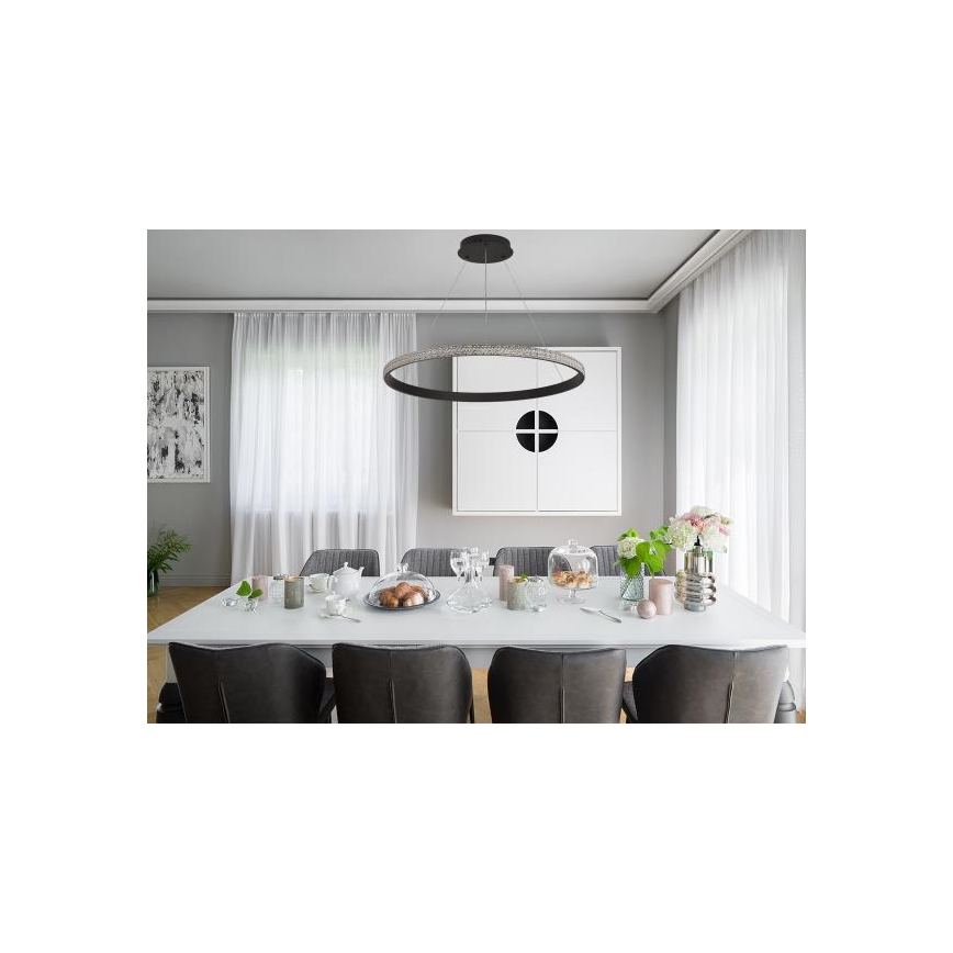 LED Stmievateľný luster na lanku LED/55W/230V 3000-6500K + diaľkové ovládanie