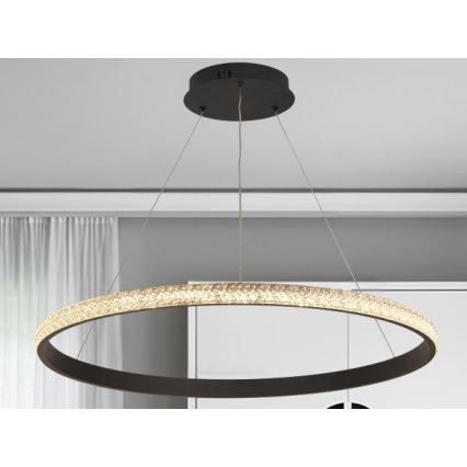LED Stmievateľný luster na lanku LED/55W/230V 3000-6500K + diaľkové ovládanie