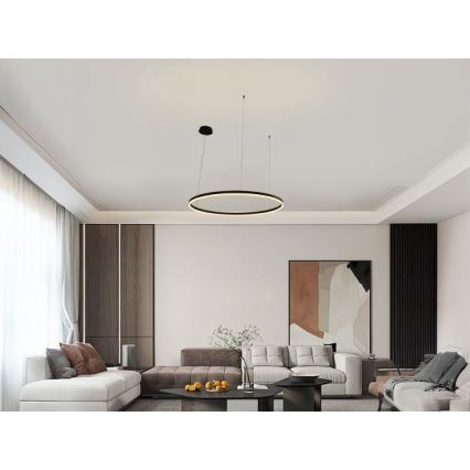 LED Stmievateľný luster na lanku LED/55W/230V 3000-6500K + diaľkové ovládanie