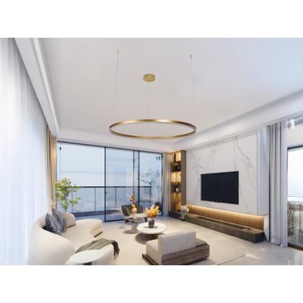 LED Stmievateľný luster na lanku LED/55W/230V 3000-6500K + diaľkové ovládanie