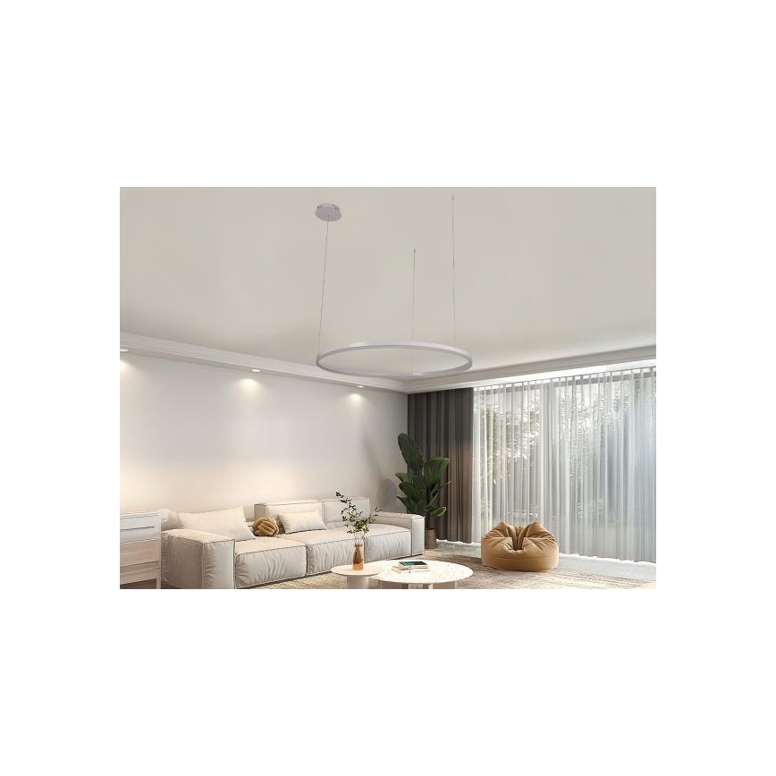 LED Stmievateľný luster na lanku LED/55W/230V 3000-6500K + diaľkové ovládanie