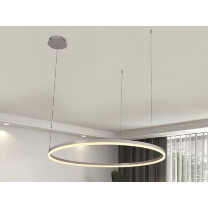LED Stmievateľný luster na lanku LED/55W/230V 3000-6500K + diaľkové ovládanie