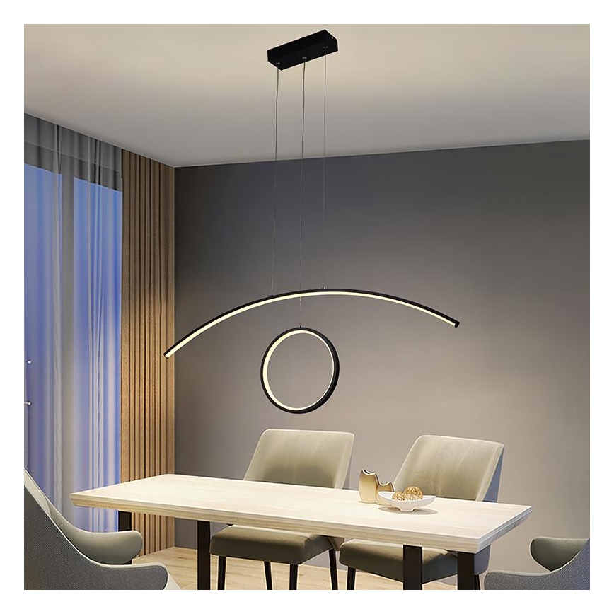 LED Stmievateľný luster na lanku LED/55W/230V 3000-6500K + diaľkové ovládanie