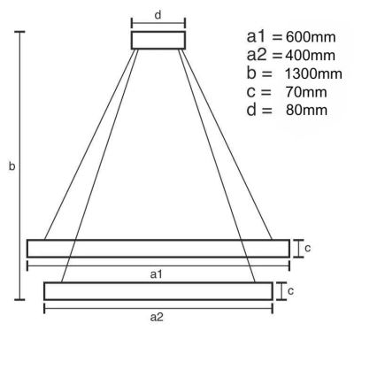 LED Stmievateľný krištáľový luster na lanku LED/65W/230V 3000-6500K + diaľkové ovládanie