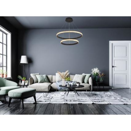 LED Stmievateľný luster na lanku LED/65W/230V 3000-6500K + diaľkové ovládanie