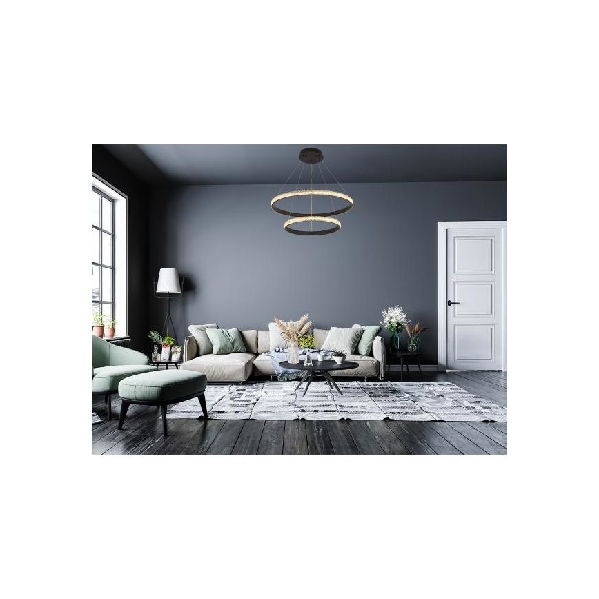 LED Stmievateľný luster na lanku LED/65W/230V 3000-6500K + diaľkové ovládanie