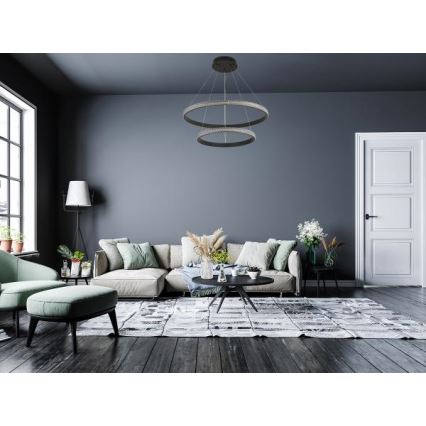 LED Stmievateľný luster na lanku LED/65W/230V 3000-6500K + diaľkové ovládanie