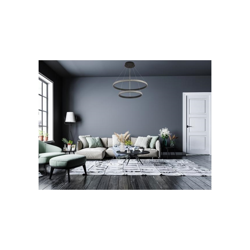 LED Stmievateľný luster na lanku LED/65W/230V 3000-6500K + diaľkové ovládanie