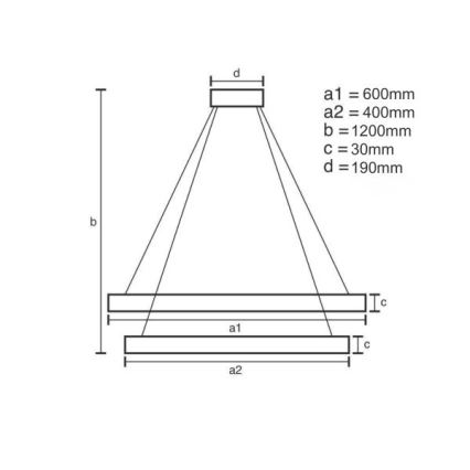 LED Stmievateľný luster na lanku LED/65W/230V 3000-6500K + diaľkové ovládanie