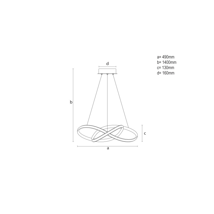 LED stmievateľný luster na lanku LED/65W/230V 3000-6500K pr. 49 cm + diaľkové ovládanie