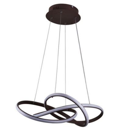 LED Stmievateľný luster na lanku LED/65W/230V 3000-6500K pr. 48 cm hnedá + diaľkové ovládanie