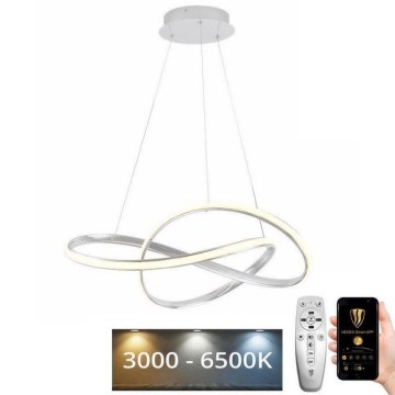 LED Stmievateľný luster na lanku LED/70W/230V 3000-6500K biela + diaľkové ovládanie