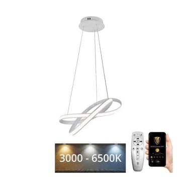 LED Stmievateľný luster na lanku LED/70W/230V 3000-6500K biela + diaľkové ovládanie