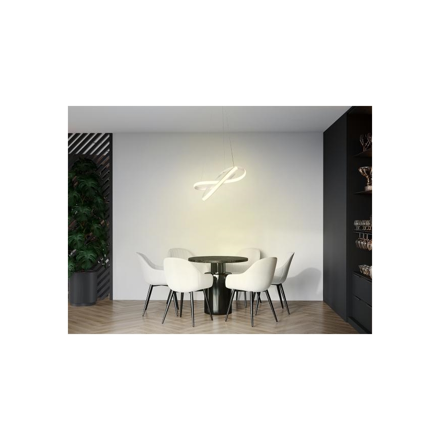 LED Stmievateľný luster na lanku LED/70W/230V 3000-6500K biela + diaľkové ovládanie