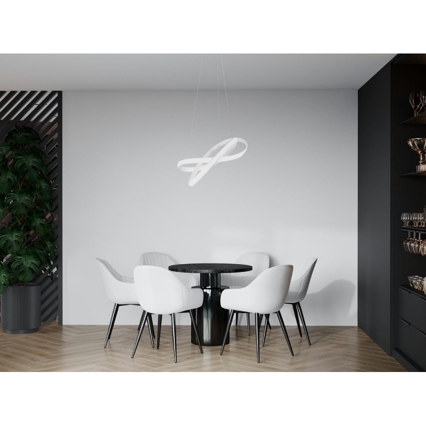 LED Stmievateľný luster na lanku LED/70W/230V 3000-6500K biela + diaľkové ovládanie