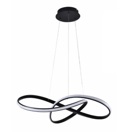 LED Stmievateľný luster na lanku LED/70W/230V 3000-6500K pr. 60 cm čierna + diaľkové ovládanie