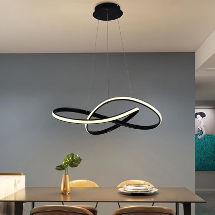 LED Stmievateľný luster na lanku LED/70W/230V 3000-6500K pr. 55 cm + diaľkové ovládanie