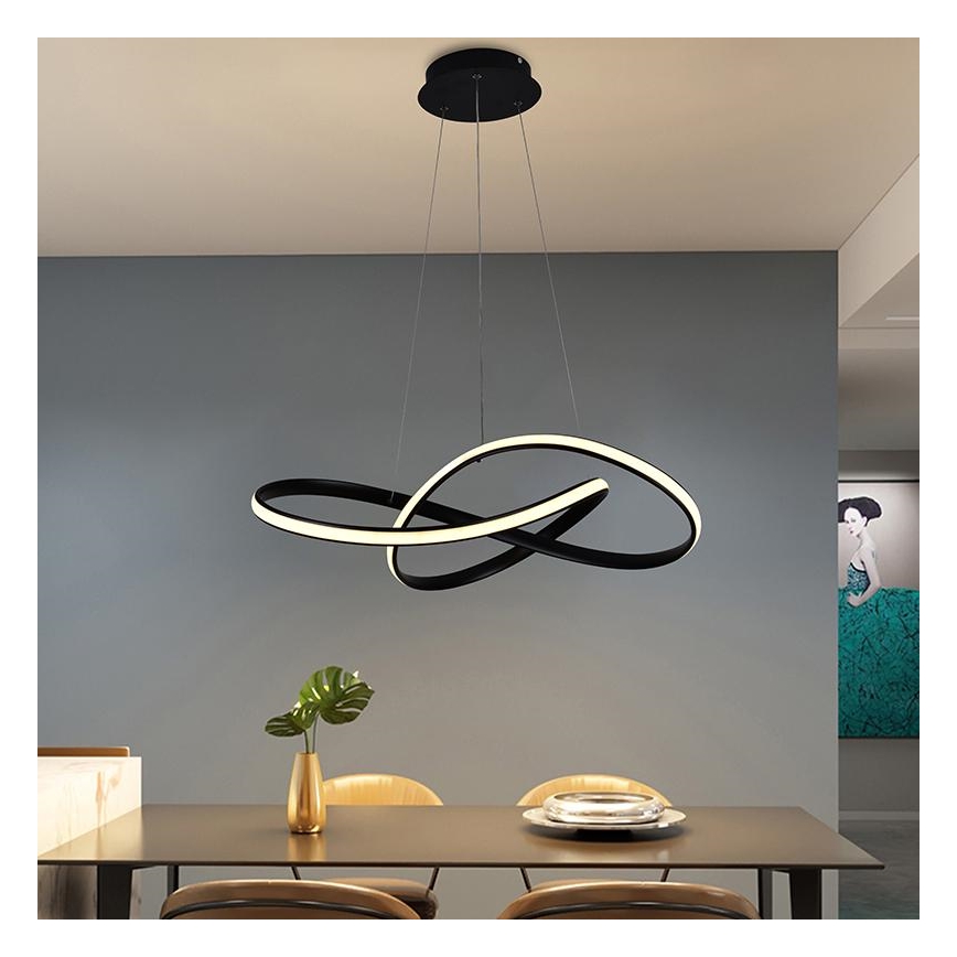 LED Stmievateľný luster na lanku LED/70W/230V 3000-6500K pr. 55 cm + diaľkové ovládanie