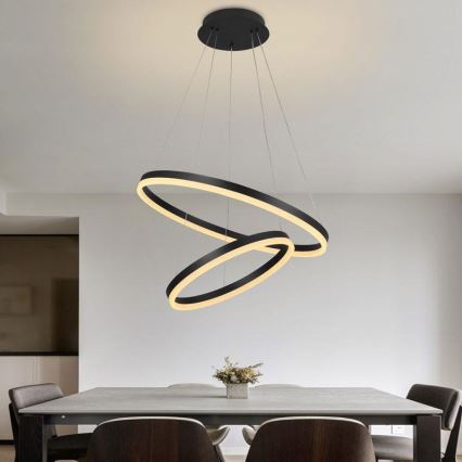 LED Stmievateľný luster na lanku LED/70W/230V 3000-6500K pr. 60 cm + diaľkové ovládanie