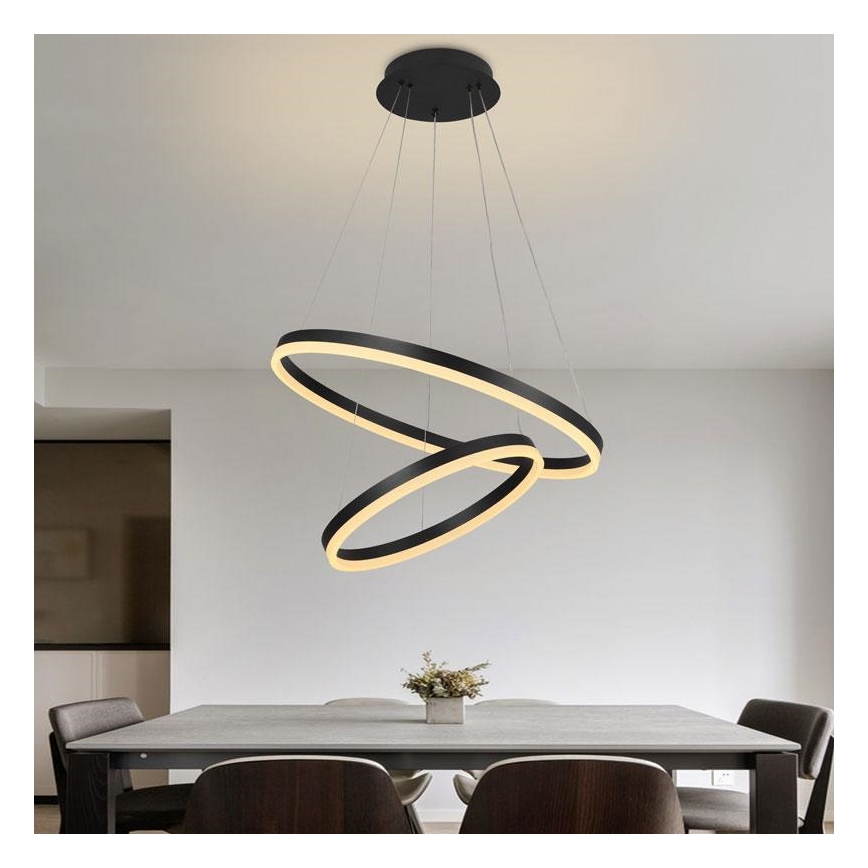 LED Stmievateľný luster na lanku LED/70W/230V 3000-6500K pr. 60 cm + diaľkové ovládanie