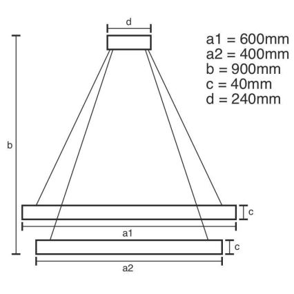 LED Stmievateľný luster na lanku LED/70W/230V 3000-6500K + diaľkové ovládanie