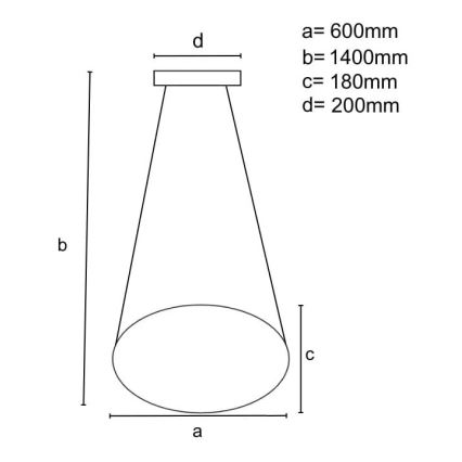 LED Stmievateľný luster na lanku LED/70W/230V 3000-6500K pr. 60 cm + diaľkové ovládanie