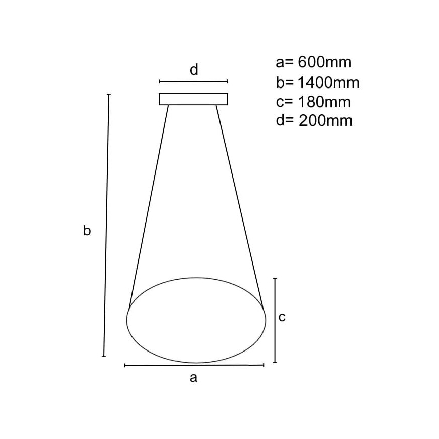 LED Stmievateľný luster na lanku LED/70W/230V 3000-6500K pr. 60 cm + diaľkové ovládanie