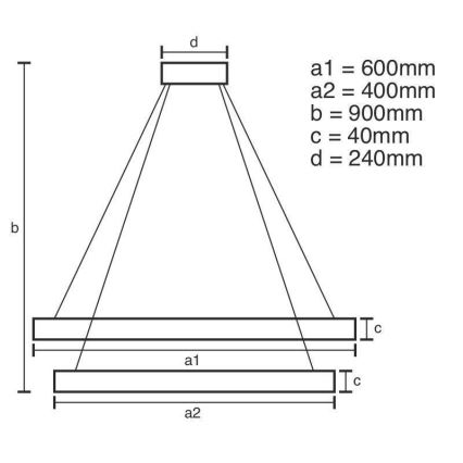 LED Stmievateľný luster na lanku LED/70W/230V 3000-6500K + diaľkové ovládanie