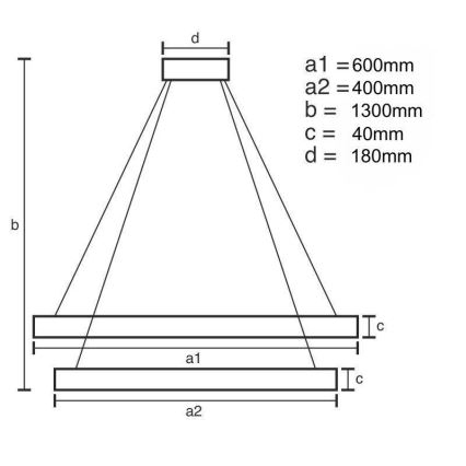 LED Stmievateľný luster na lanku LED/70W/230V 3000-6500K + diaľkové ovládanie