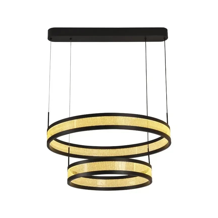 LED Stmievateľný luster na lanku LED/70W/230V 3000-6500K čierna + diaľkové ovládanie