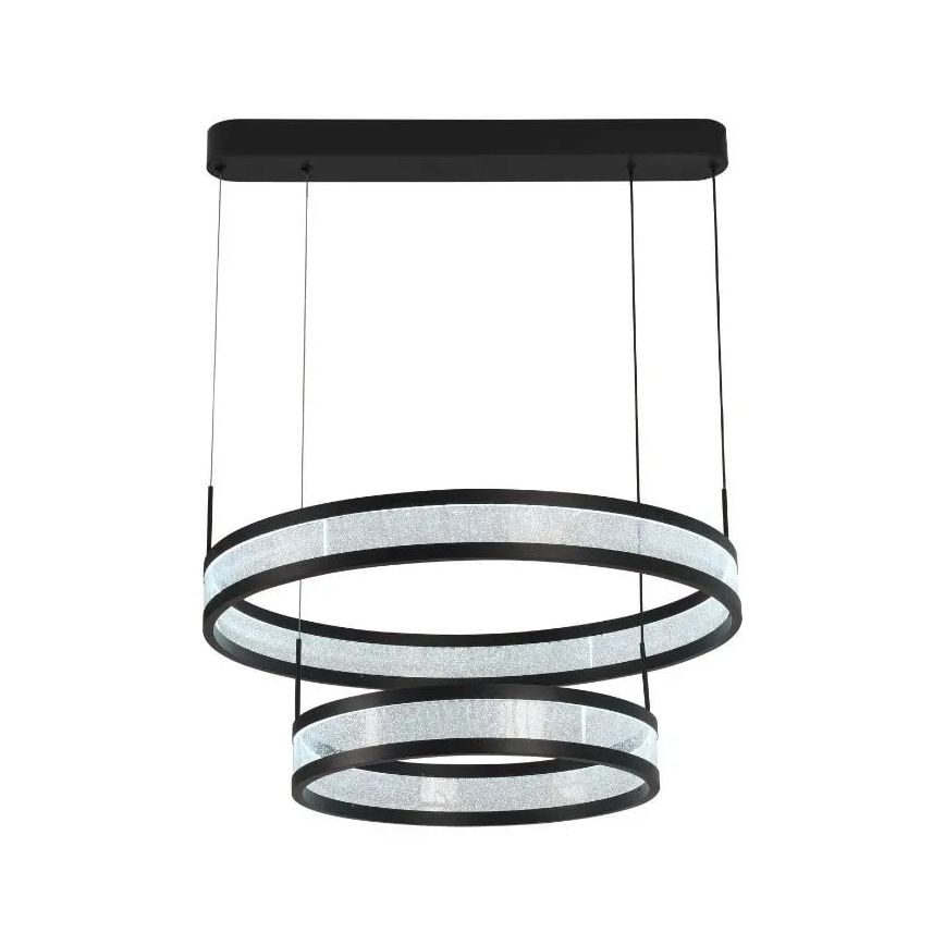 LED Stmievateľný luster na lanku LED/70W/230V 3000-6500K čierna + diaľkové ovládanie