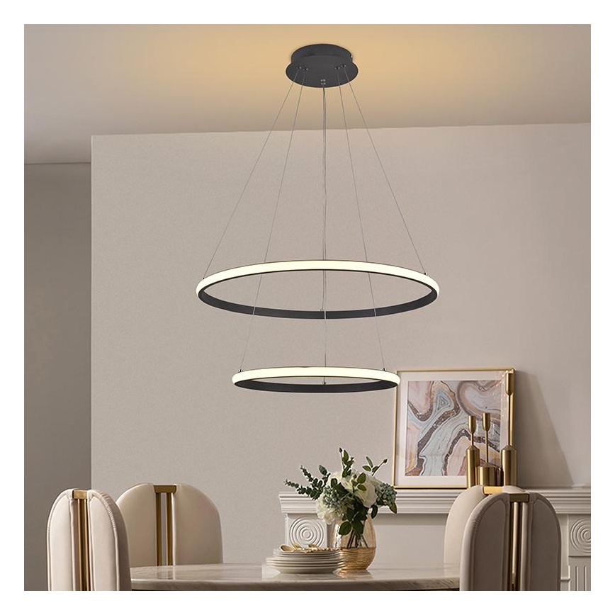 LED Stmievateľný luster na lanku LED/75W/230V 3000-6500K + diaľkové ovládanie