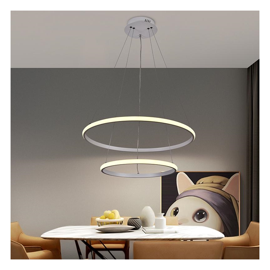 LED Stmievateľný luster na lanku LED/75W/230V 3000-6500K + diaľkové ovládanie
