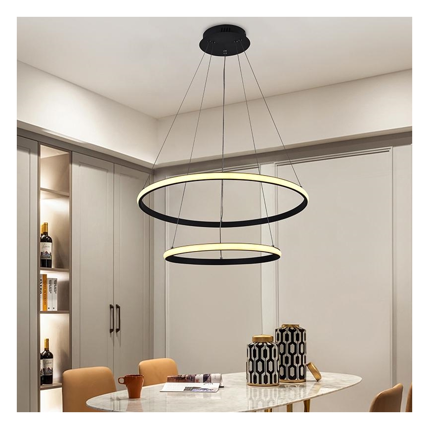 LED Stmievateľný luster na lanku LED/75W/230V 3000-6500K + diaľkové ovládanie