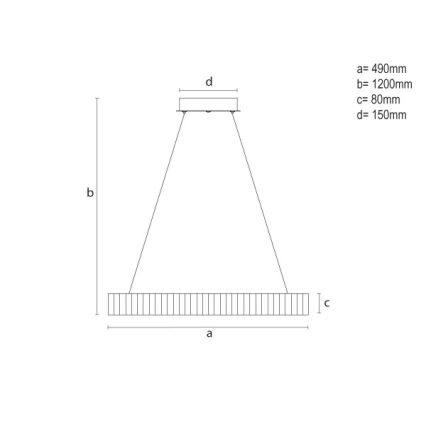 LED stmievateľný luster na lanku LED/75W/230V 3000-6500K pr. 49 cm + diaľkové ovládanie