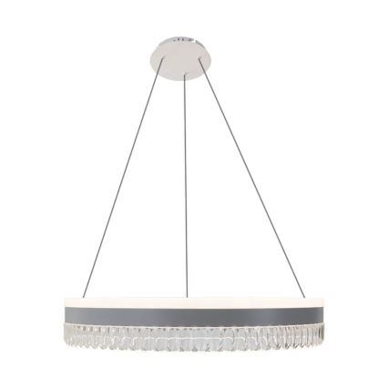 LED Stmievateľný krištáľový luster na lanku LED/80W/230V 3000-6500K biela + diaľkové ovládanie